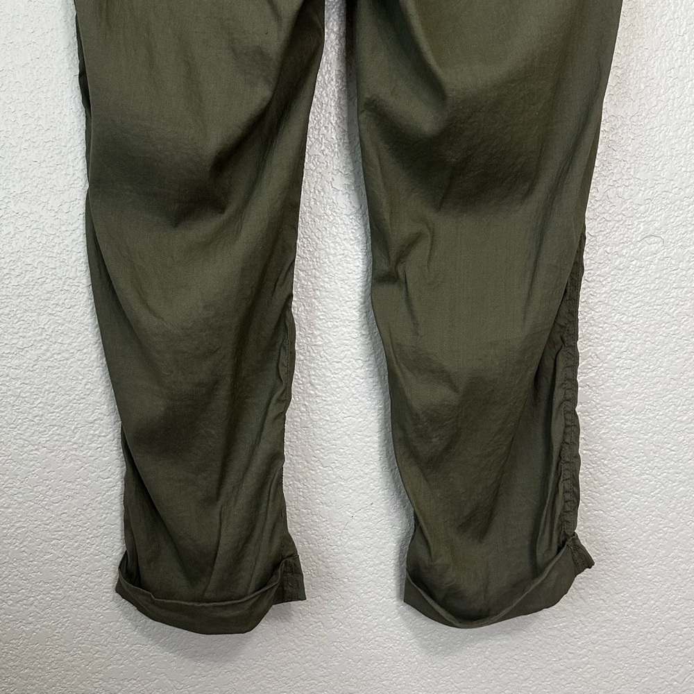 GAP Linen Blend Hadley Stretch Olive Green Capri Women's Pants, 14 - Picture 7 of 11